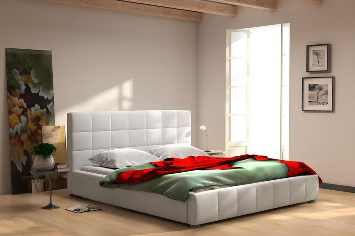 Bett Modernes Design Möbel Doppelbett 200x200 Box-Spring Bettrahmen Textil Neu